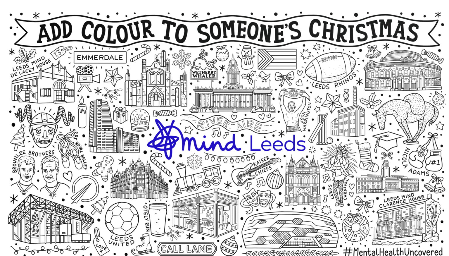 We ‘Coloured in’ Leeds this Christmas as part of Leeds Mind Fundraising