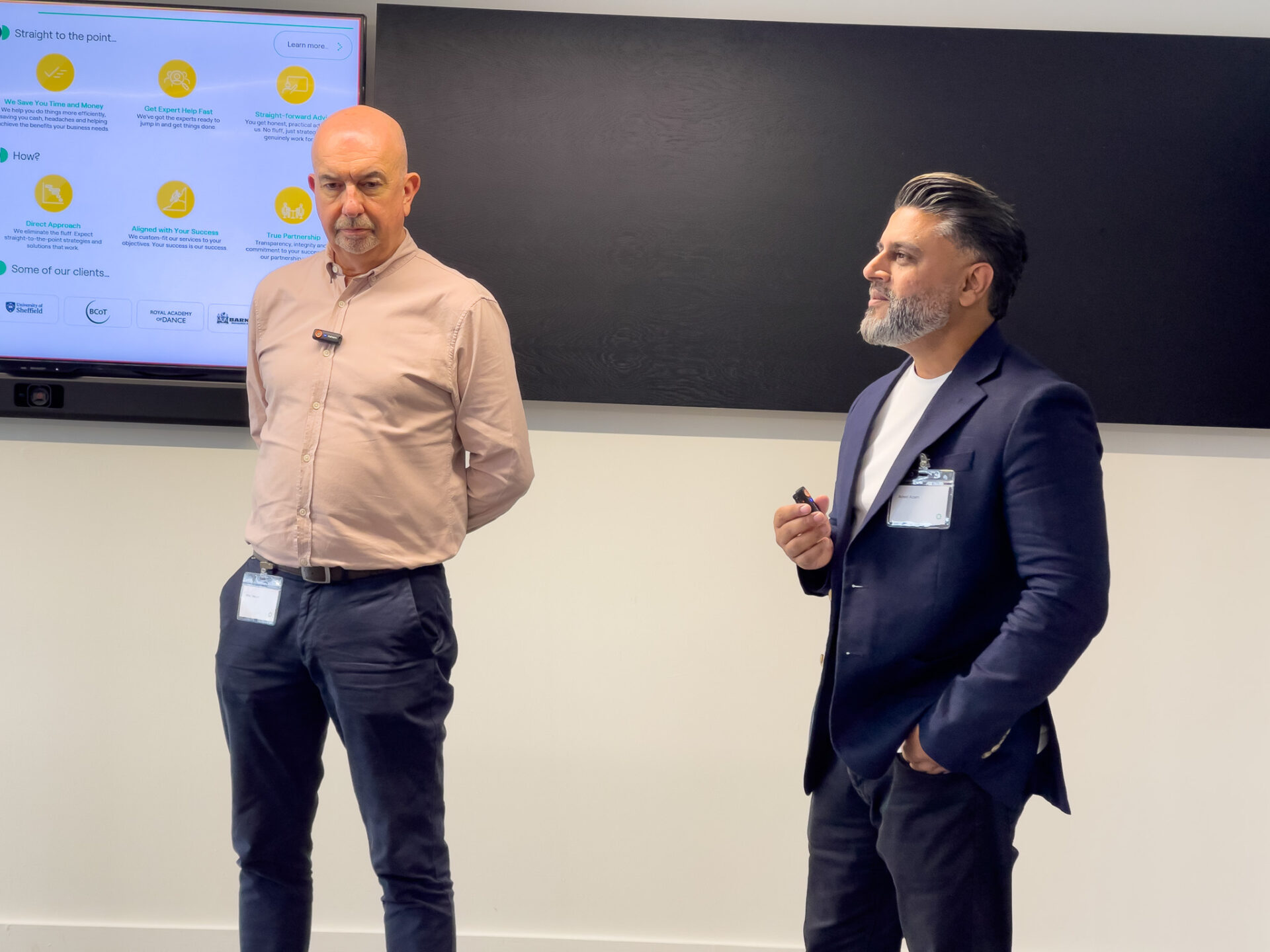 Adeel Azam Perform Partners and Mike Beaven AWS presenting to public sector leaders at Leeds Digital Festival 2025