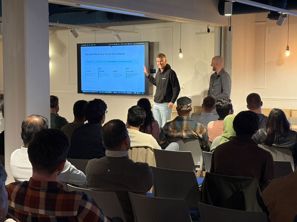 Tom Presenting with Shaun at the UKAI Leeds Meetup September Event